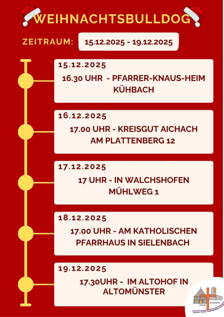 Weihnachtsbuldor-Termine